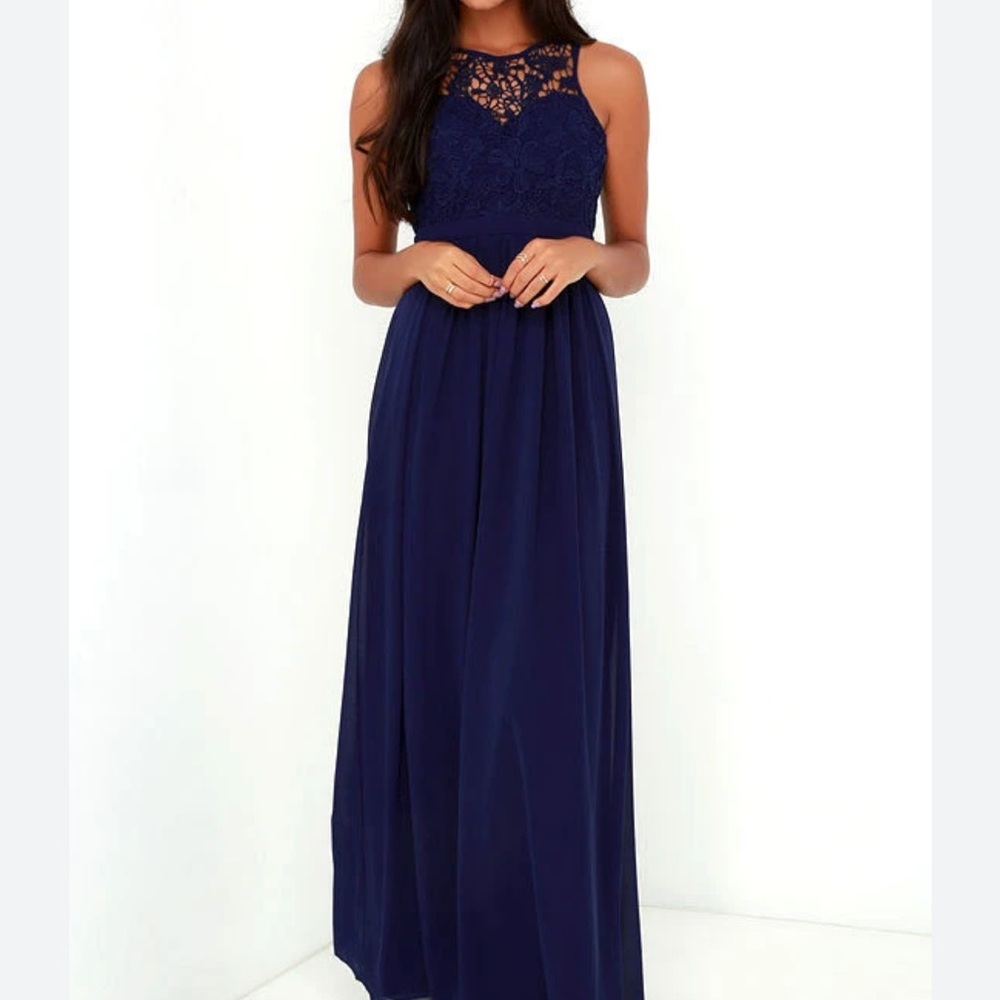Lulu's Navy floor length dress size L